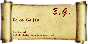 Bika Gejza névjegykártya
